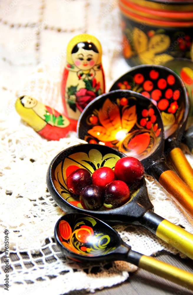 Mix of traditional Russian Souvenirs