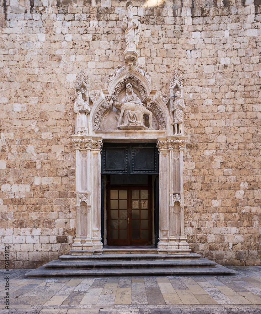 entrance in Franciscan Monastery. Dubrovnik. Croatia.