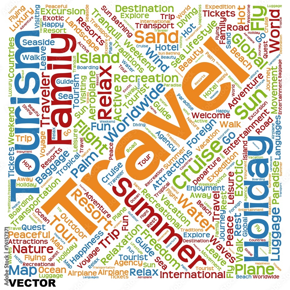 Conceptual tourism word cloud Conceptual tourism word cloud