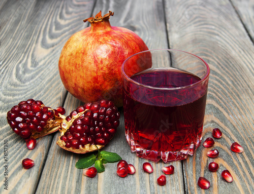 Glass of pomegranate juice