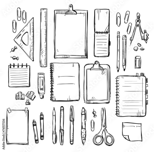 set of stationery drawings