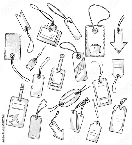set of various tags tags. vector illustration