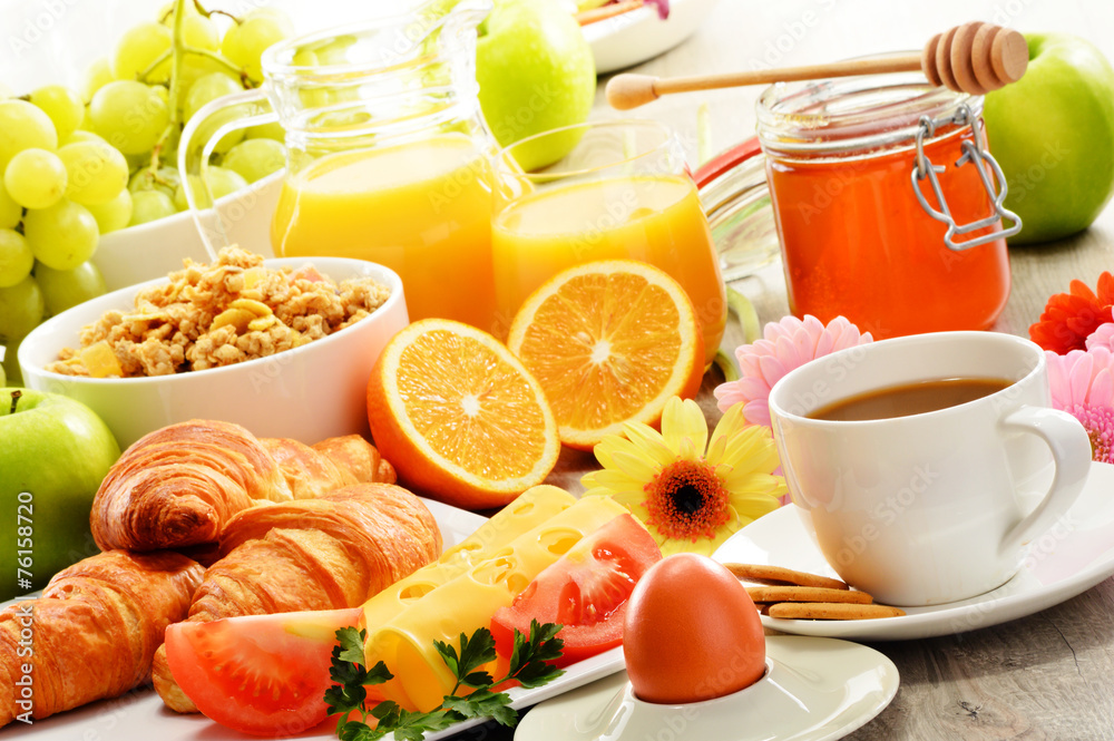 Composition with breakfast on the table. Balnced diet. Composition with breakfast on the table. Balnced diet.
