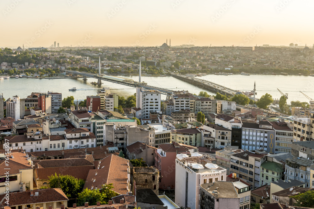 Naklejka premium evening panorama of Istanbul