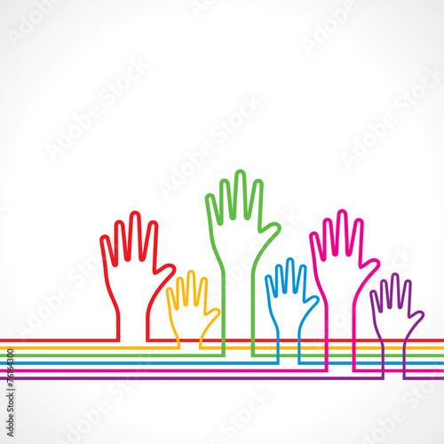 Colorful hand background stock vector