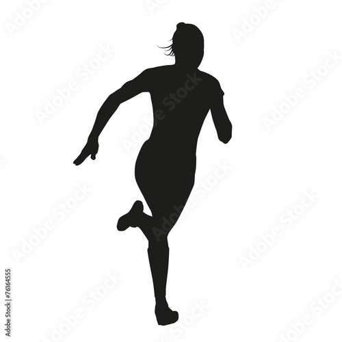 Silhouette running woman