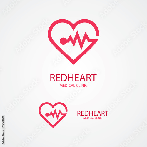 Design logo combination of a heart and pulse.