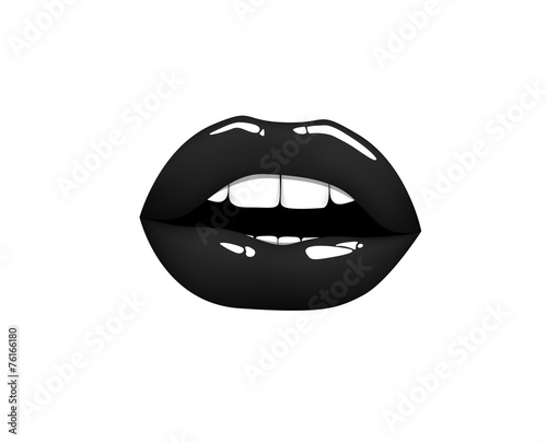 Beautiful woman black lips