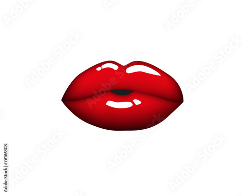 Beautiful woman kiss red lips