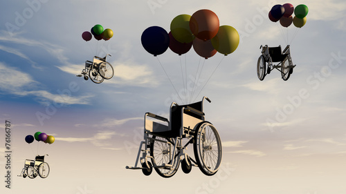 Wheelchair and sky © Miguel Aguirre