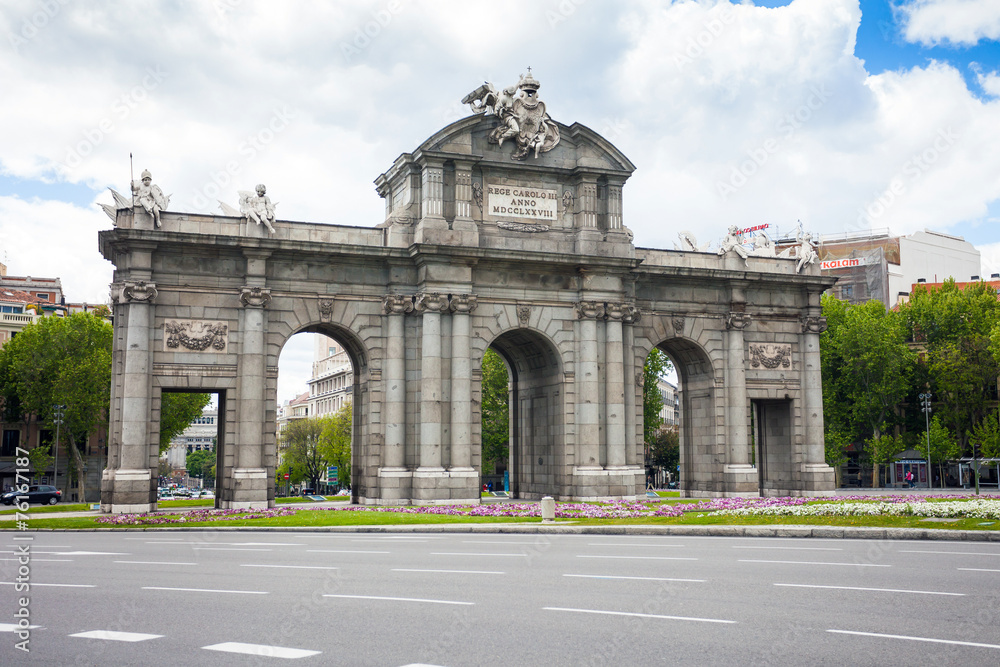 Alcal Gate a monument in the Independence Square in Madrid