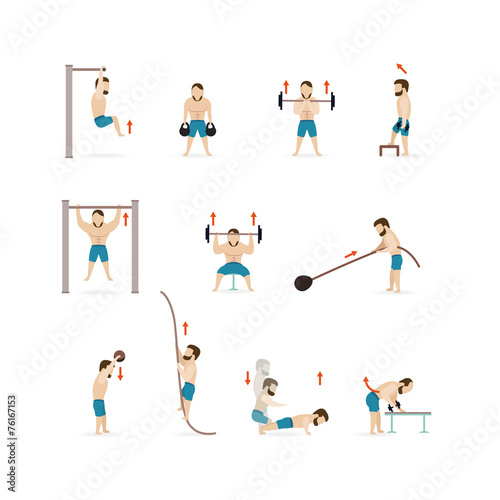 Man Athletic Gym Gymnasium Training Fitness Workout Symbol
