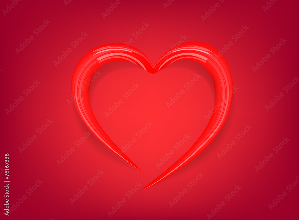 Red heart with Valentine's day background, Vector illustration Red heart with Valentine's day background, Vector illustration