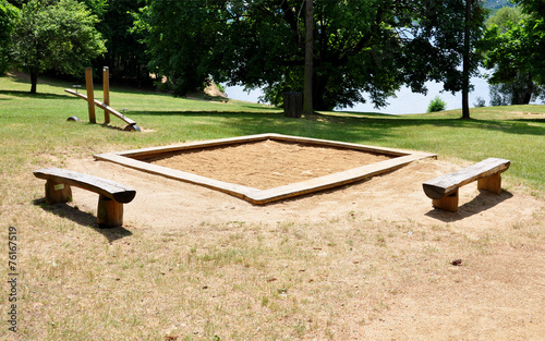 Schilderij op canvas children's playground and sandpit