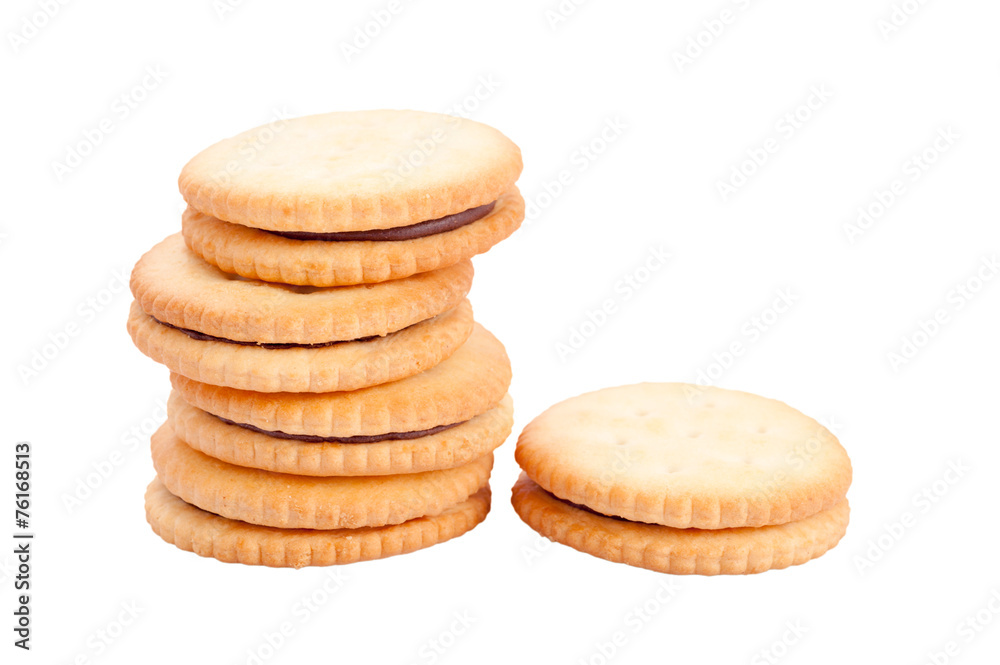 cookies in stack isolated on white cookies in stack isolated on white