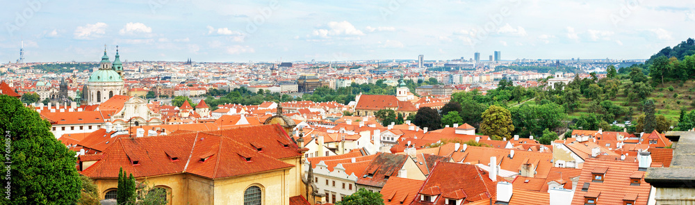 Prague panorama from a lookout close to the Prague Castle