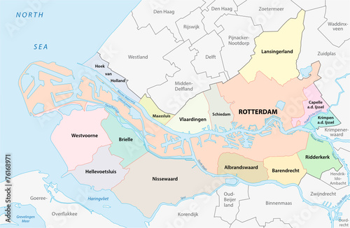 region rotterdam administrative map