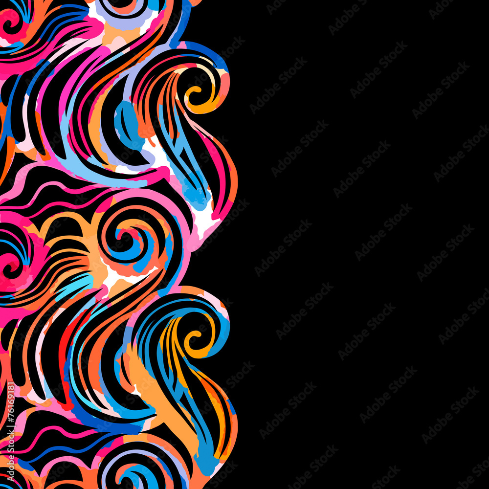 Fototapeta premium Watercolor inspiration seamless wave pattern