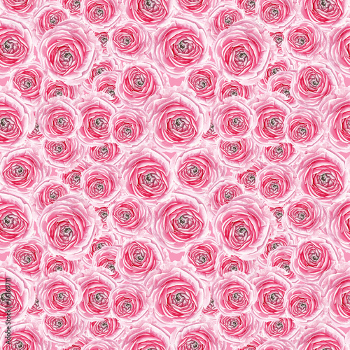 watercolor pink rose pattern