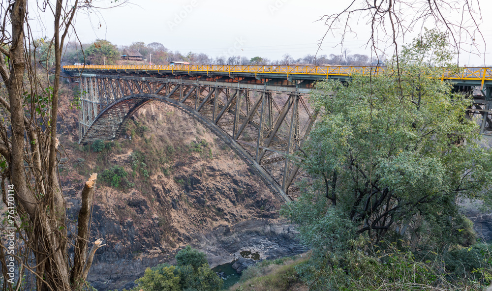 Bridge over Zambezi River connecting Zambia and Zimbabwe