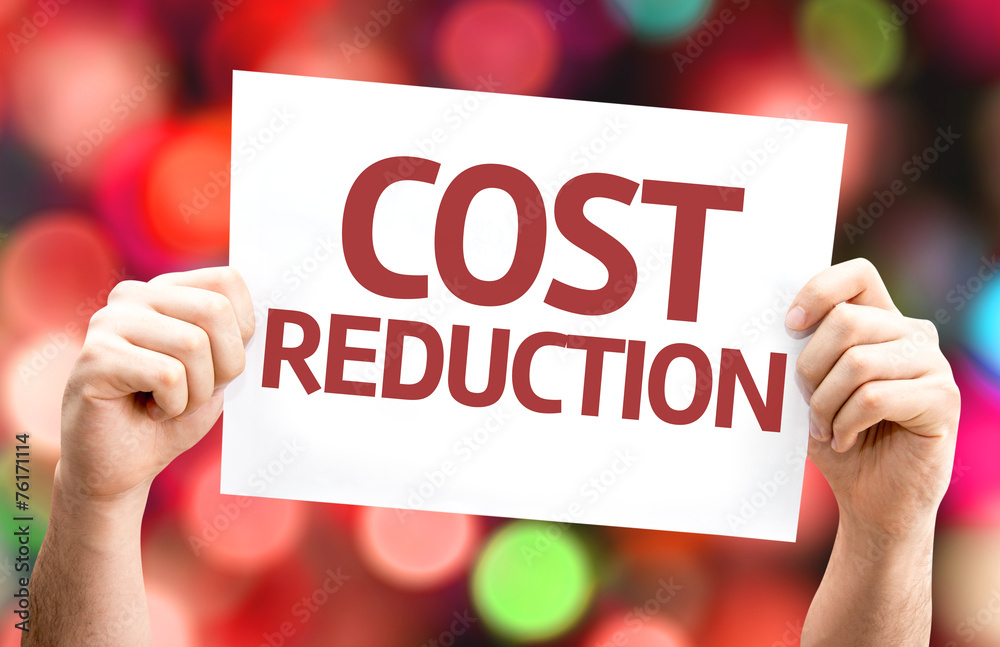 Cost Reduction card with colorful background Cost Reduction card with colorful background