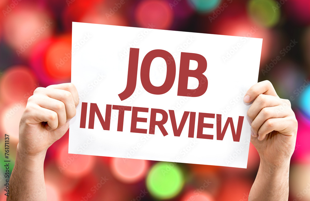 Job Interview card with colorful background Job Interview card with colorful background