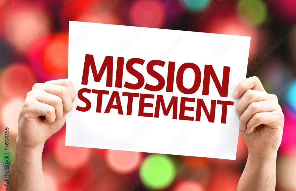Mission Statement card with colorful background Mission Statement card with colorful background