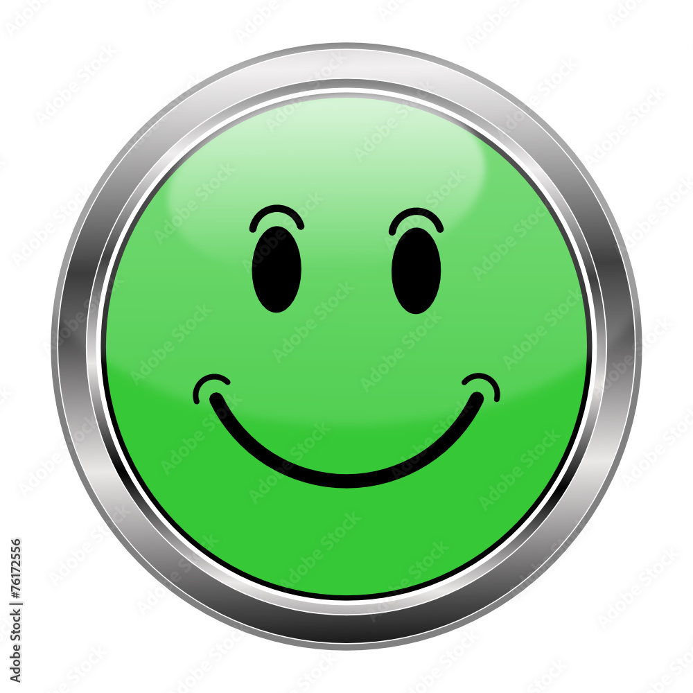 Smiley smilie buttom grün #150116-03