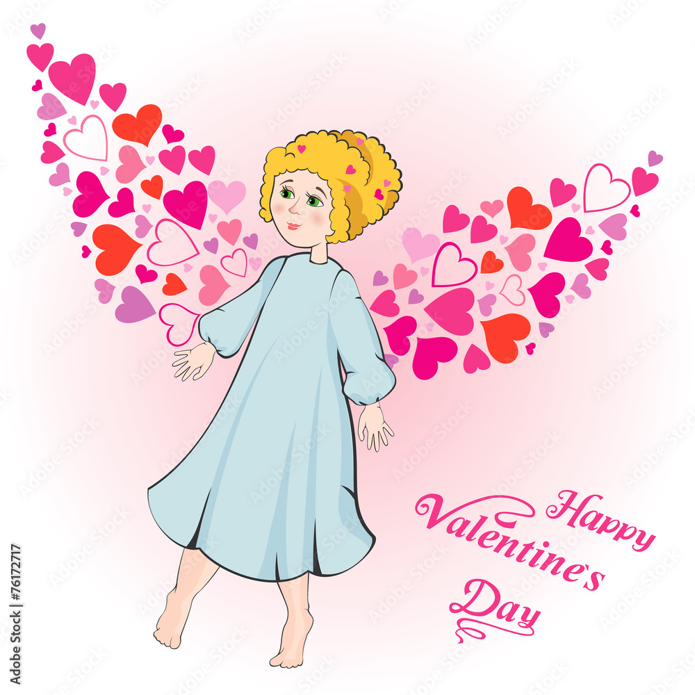 Valentine's Day greeting card with cupid Valentine's Day greeting card with cupid