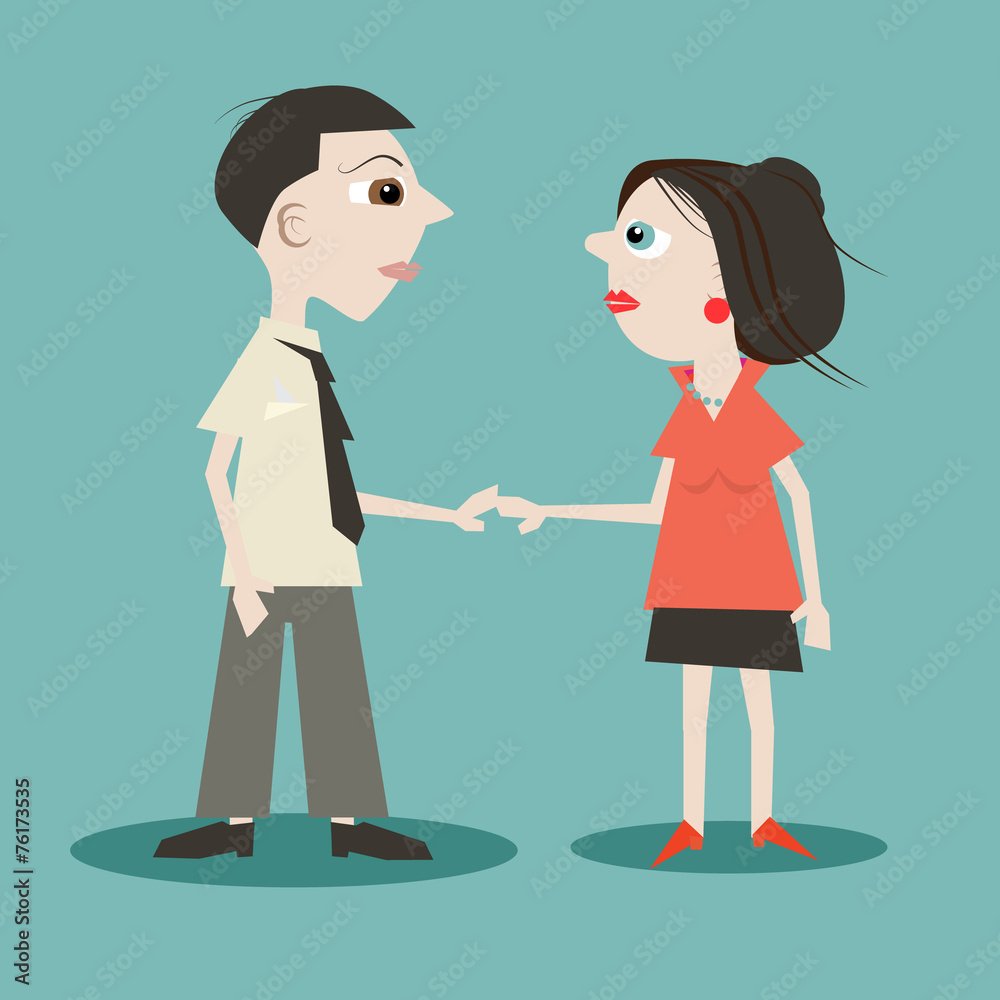 Man and Woman Holding Hands Vector Illustration Man and Woman Holding Hands Vector Illustration