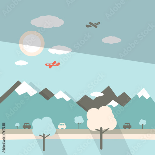 Landscape Flat Design Illustration