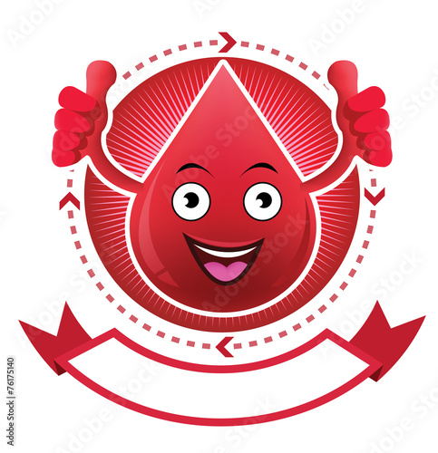 Cartoon smiling blood banner