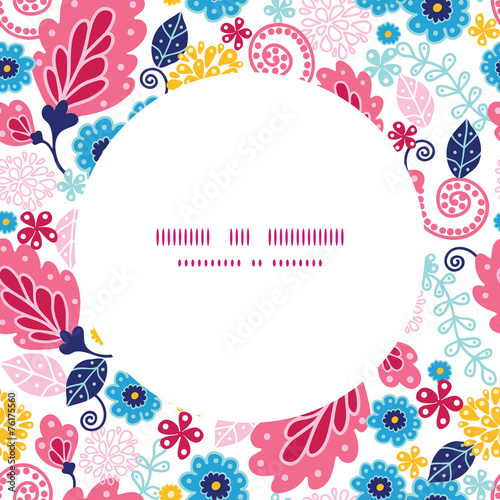 Fototapeta Naklejka Na Ścianę i Meble -  Vector fairytale flowers frame seamless pattern background