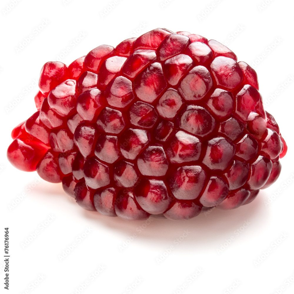 Ripe pomegranate fruit segment isolated on white background cuto Ripe pomegranate fruit segment isolated on white background cuto