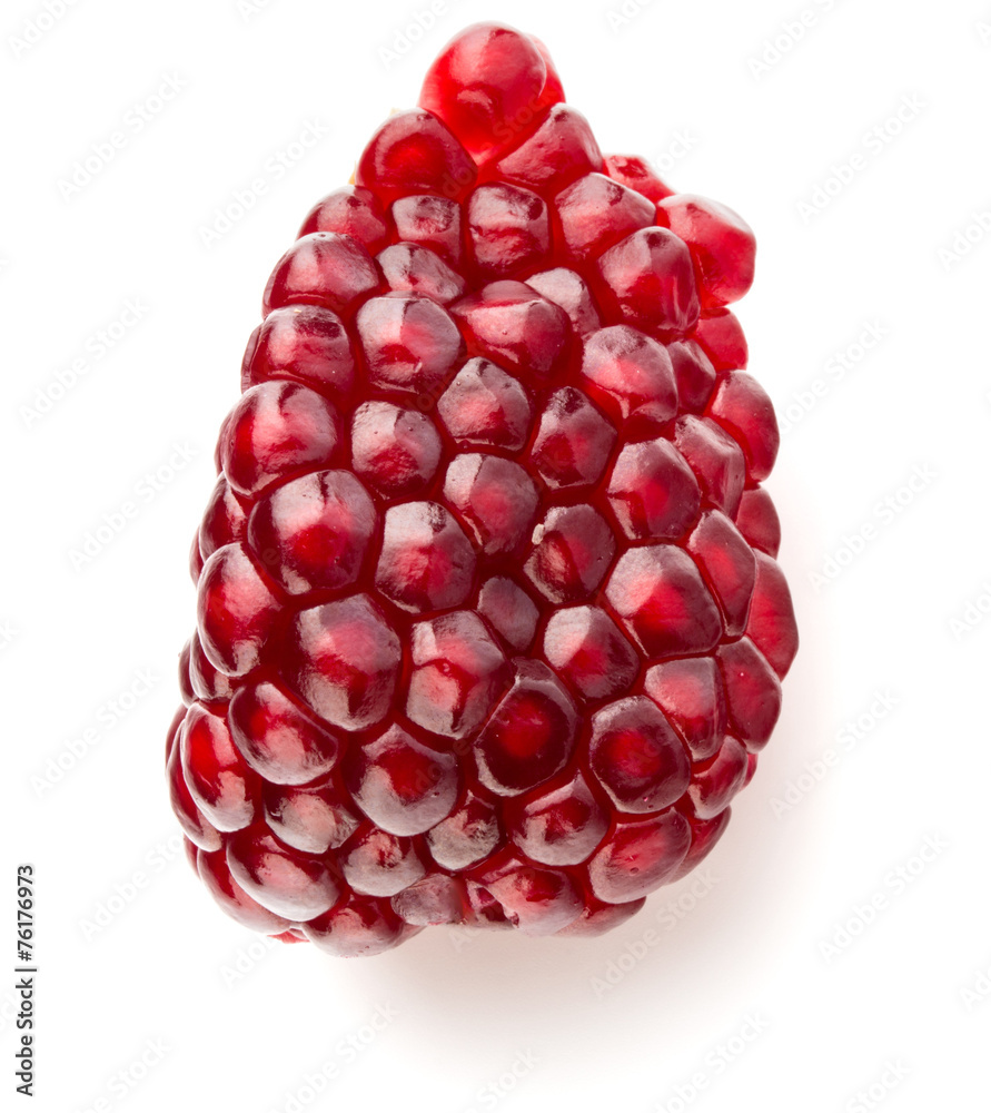 Ripe pomegranate fruit segment isolated on white background cuto Ripe pomegranate fruit segment isolated on white background cuto