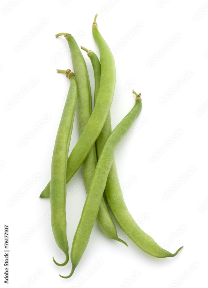 Green beans handful isolated on white background cutout Green beans handful isolated on white background cutout