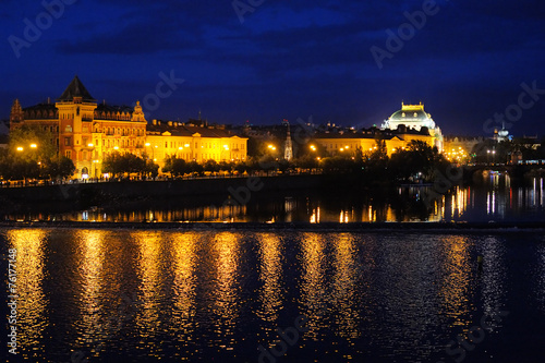 Night cityscape of Prague
