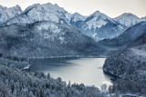 Schwansee at wintertime, Bavarian Alps, Germany
