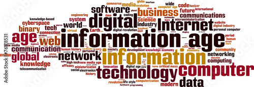Information age word cloud concept. Vector illustration