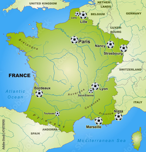 Fußballkarte von Frankreich