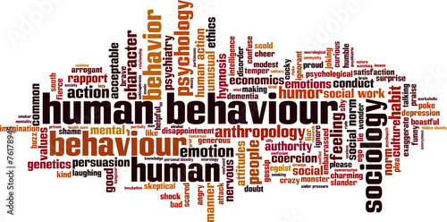 Human behaviour word cloud concept. Vector illustration photo