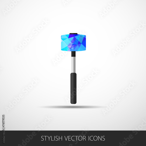 Vector sledgehammer in a flat style with shadow.