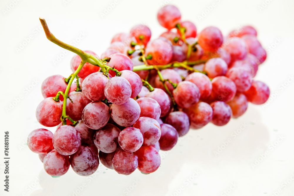 red grape isolated on white . red grape isolated on white .
