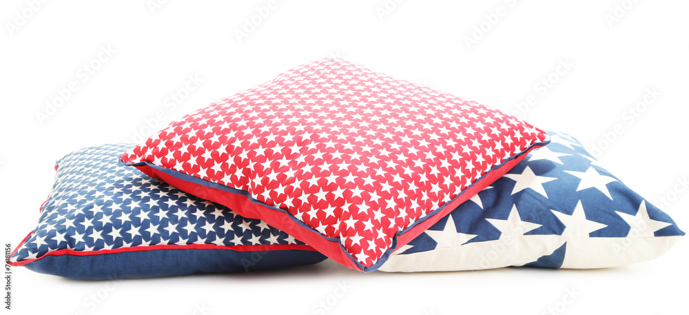 Bright pillows isolated on white Bright pillows isolated on white