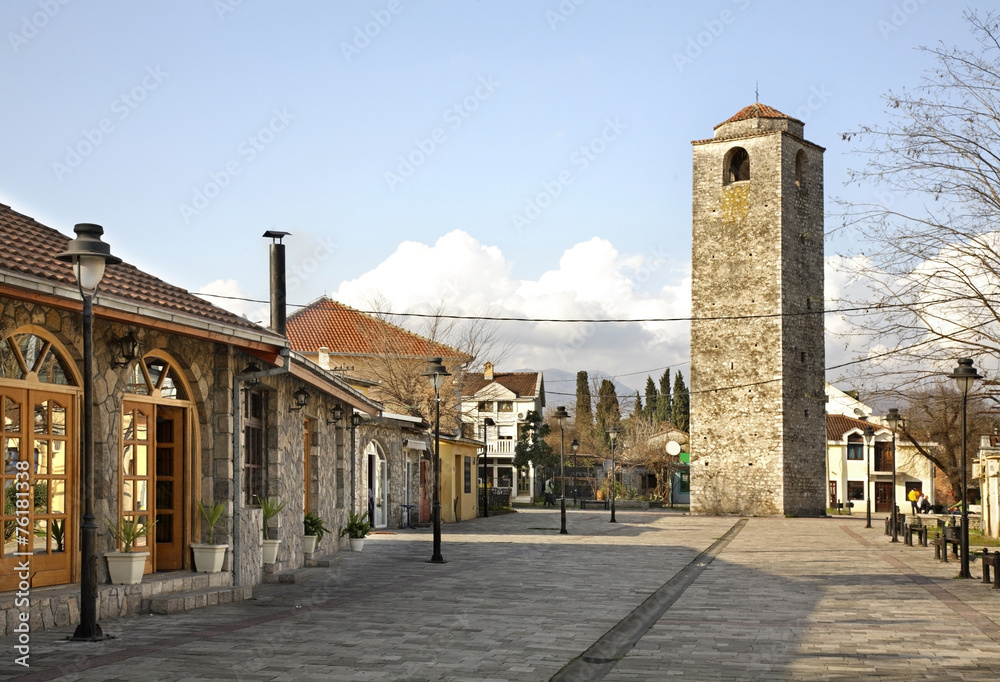 Ottoman clock tower in Podgorica. Montenegro
