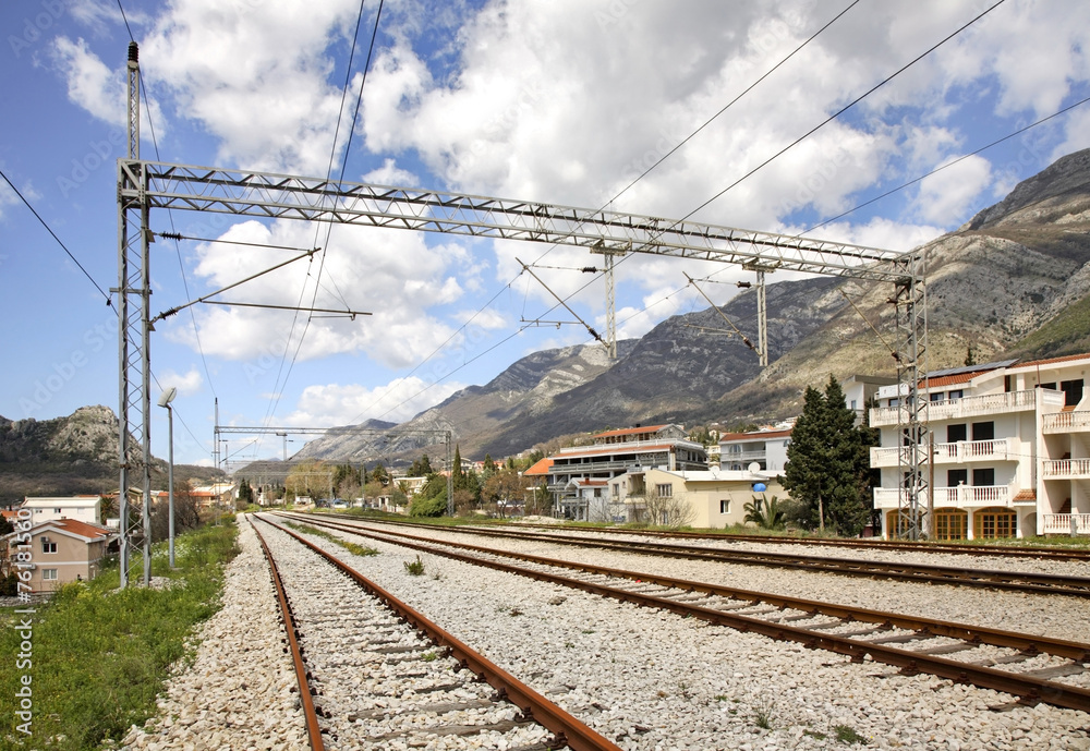 Railway in Sutomore. Montenegro