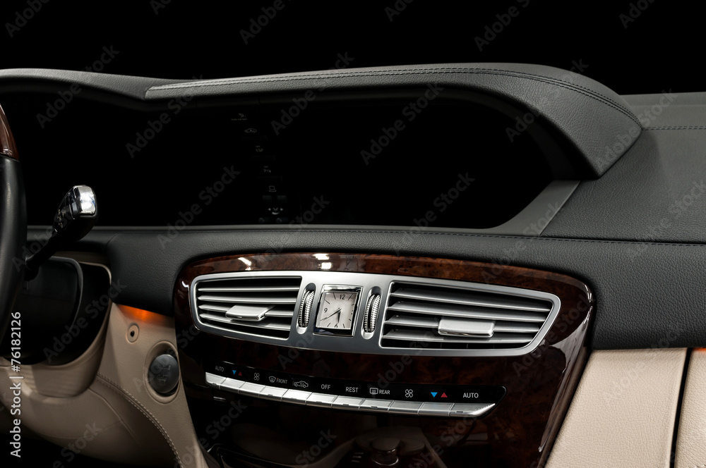 Business car dashboard interior. Horizontal photo. Business car dashboard interior. Horizontal photo.