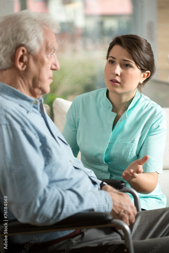 Fototapeta premium Worried nurse