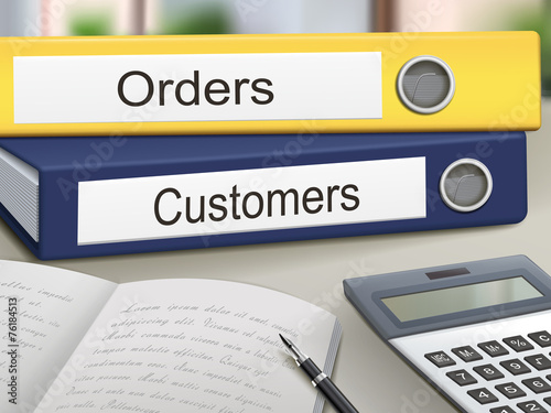 orders and customers binders