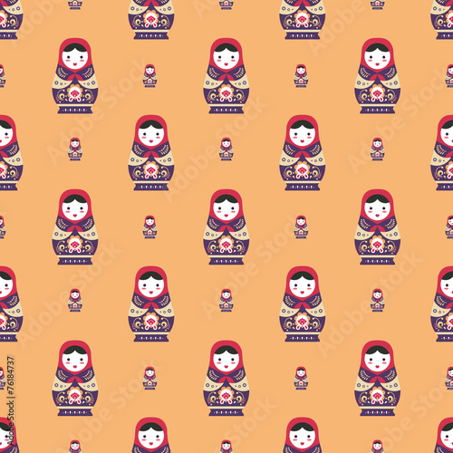 russian doll matreshka seamless pattern